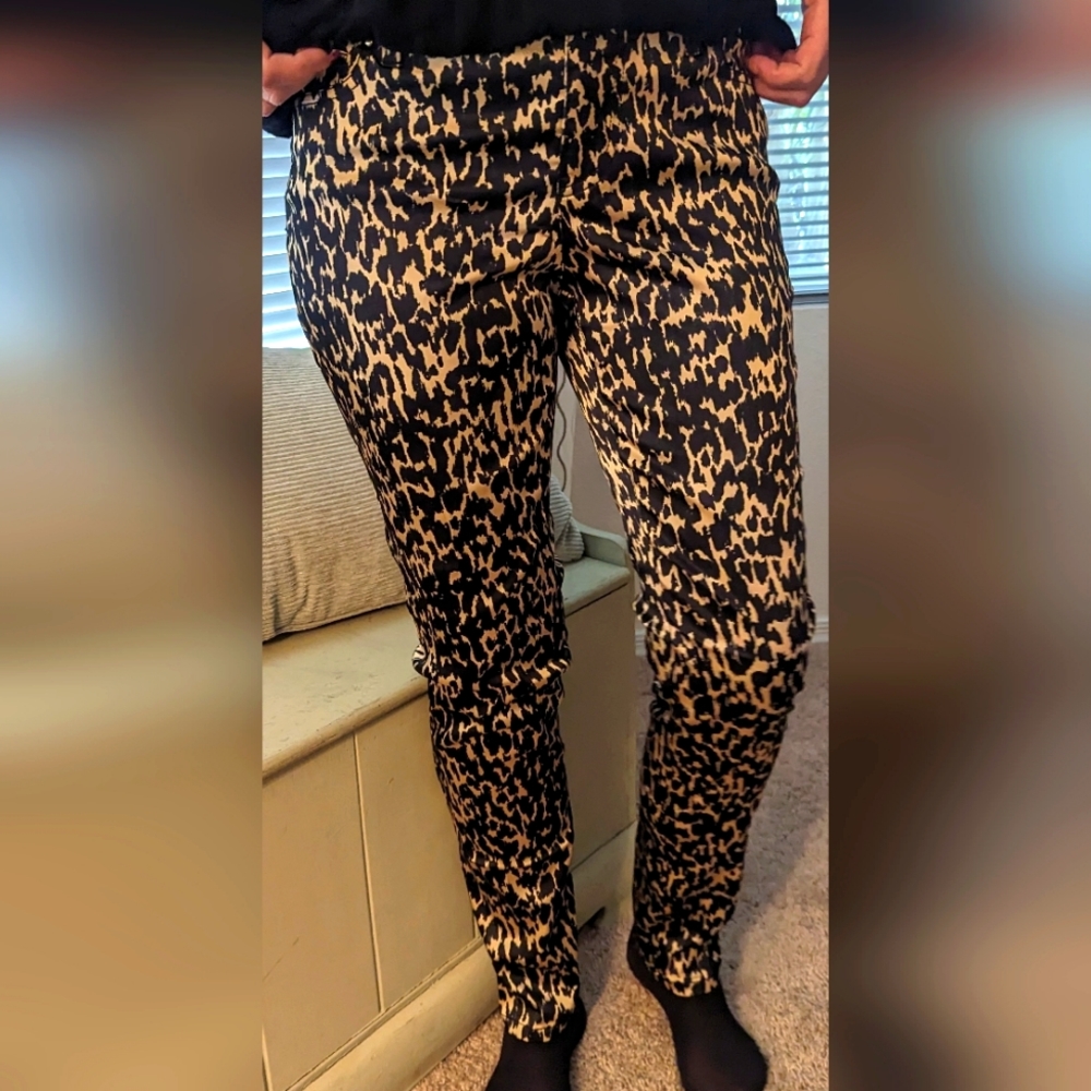 Cache leopard print pant